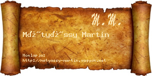 Mátyássy Martin névjegykártya